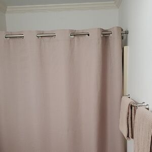 HOOKLESS BRAND TAUPE SNAP-LINER SHOWER CURTAIN EUC